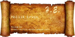 Hollik Ervin névjegykártya