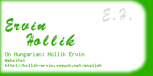 ervin hollik business card